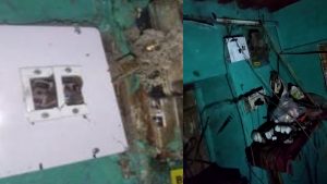 सुजानपुर में घर पर गिरी आसमानी बिजली; तीन लोग घायल, मकान क्षतिग्रस्त