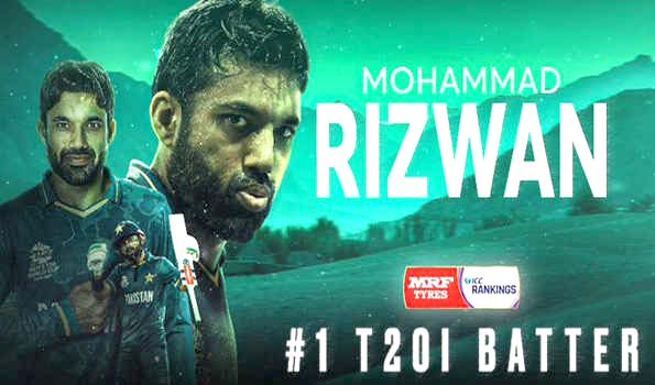 बाबर आज़म को पछाड़कर मोहम्मद रिज़वान बने शीर्ष टी-20 बल्लेबाज, सूर्यकुमार पांचवें स्थान पर