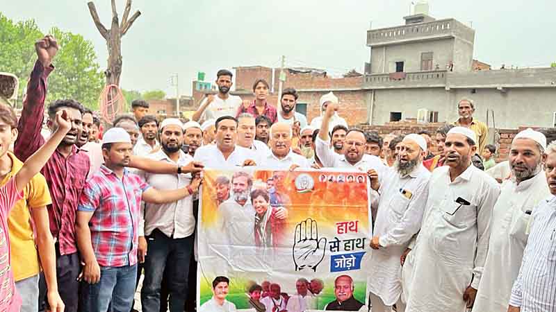 कांग्रेस की नीतियों का प्रचार-प्रसार, यमुनानगर के ग्रामीण क्षेत्रों में हाथ से हाथ जोड़ो अभियान के तहत जनसंपर्क
