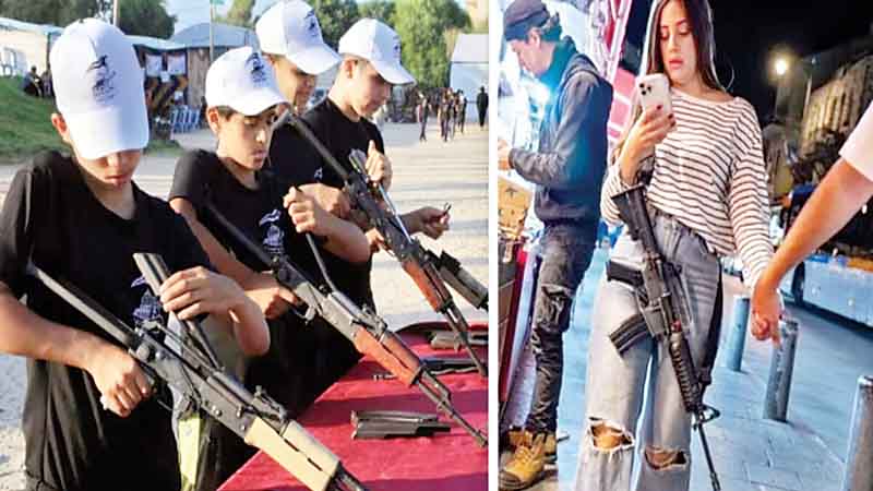 हाथ में मोबाइल और कंधे पर रायफल; इजरायल में बदले हालात; पार्टियों में भी हथियार लेकर जा रहे लोग