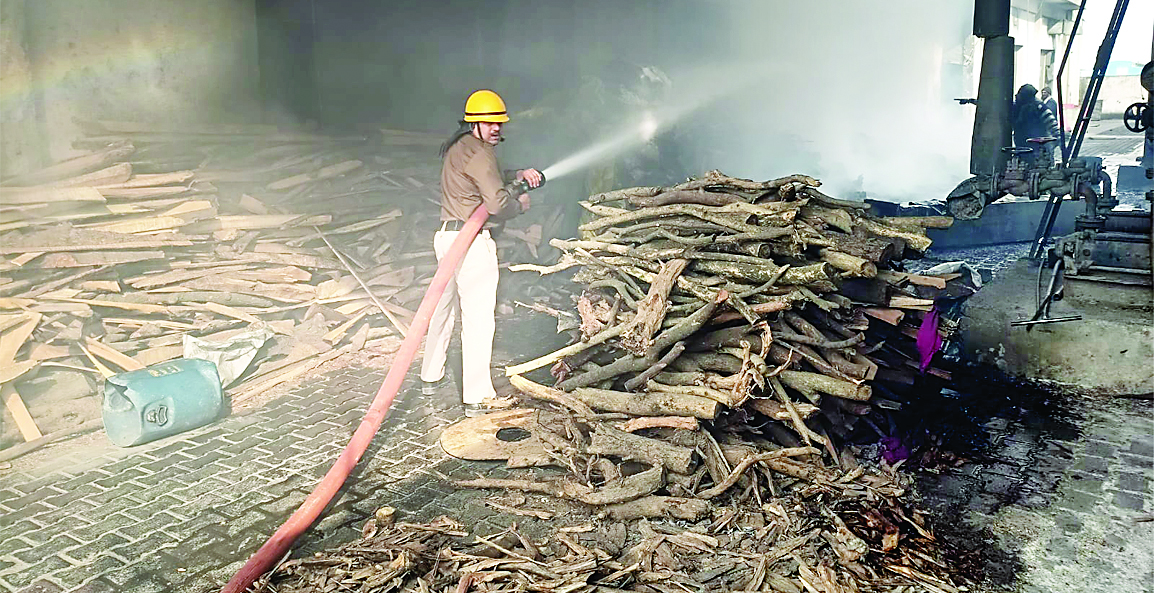 बाथू-बाथड़ी के उद्योग में लगी आग, कर्मचारियों -स्टाफ सदस्यों में मचा हडक़ंप