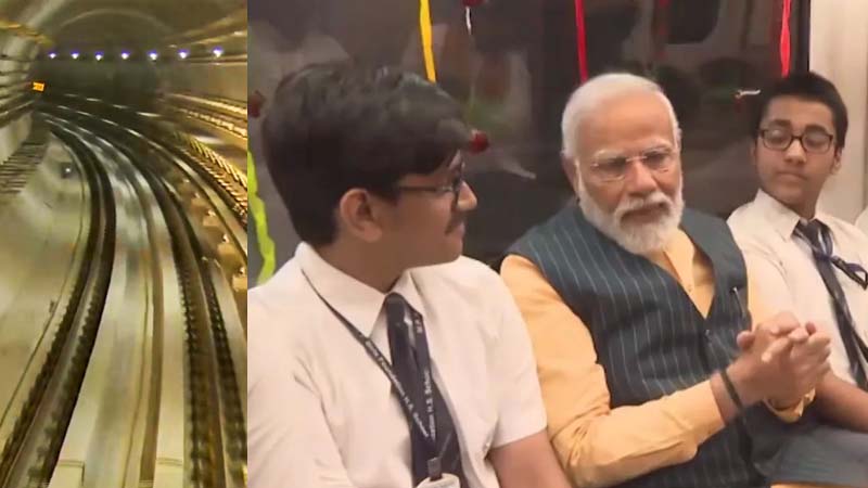 PM मोदी ने देश की पहली अंडरवाटर मेट्रो ट्रेन का किया उद्घाटन, बच्चों के साथ  किया सफर - Divya Himachal
