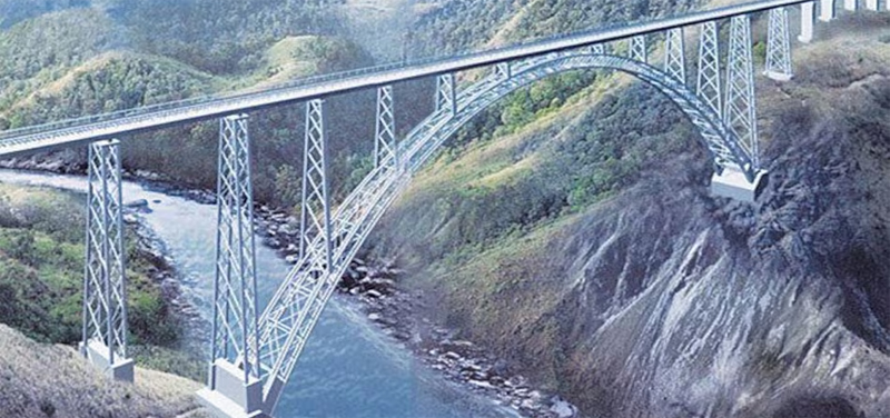 दुनिया के सबसे ऊंचे रेलवे पुल का निर्माण किस नदी पर किया गया है?
