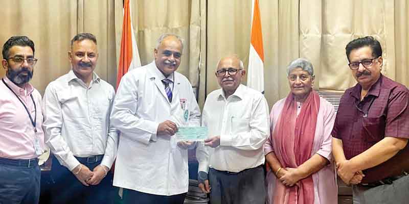 चंडीगढ़ पीजीआई को दो करोड़, गरीब रोगी कल्याण कोष में दिया दान