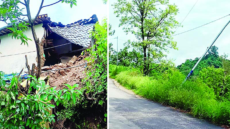 कच्चे मकानों पर कहर बनकर टूटी बारिश