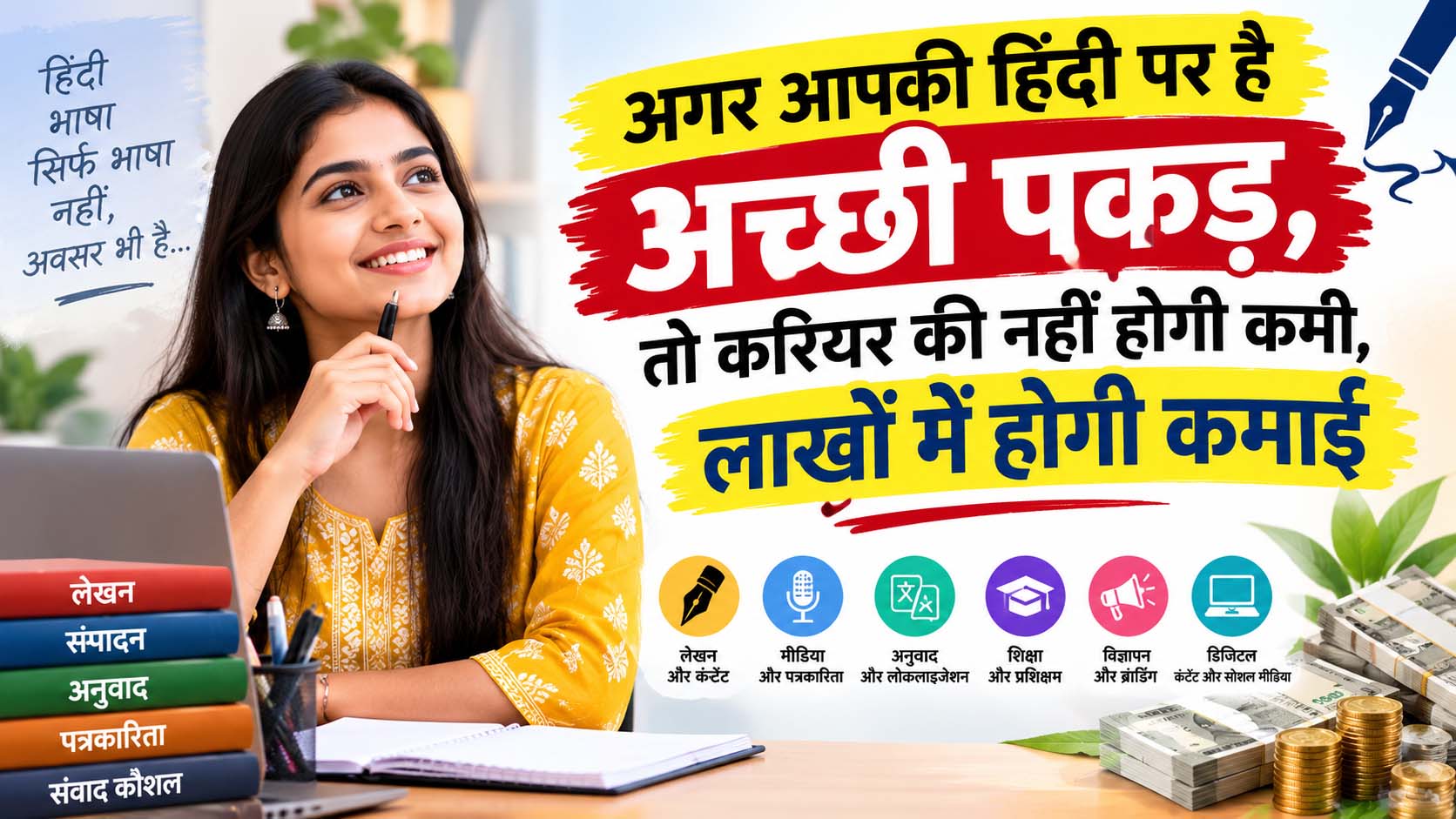 अगर आपकी भी है हिंदी पर अच्छी पकड़, तो करियर की नहीं होगी कमी, लाखों में होगी कमाई