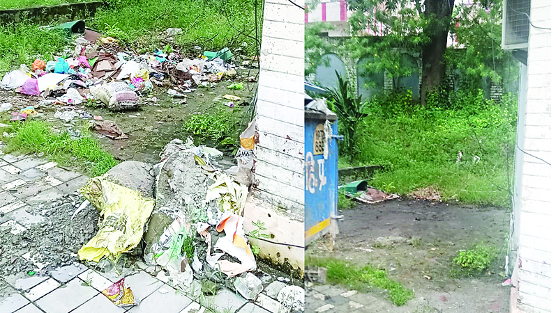 कूड़ा ठिकाने लगाने के बाद रेस्टहाउस चकाचक